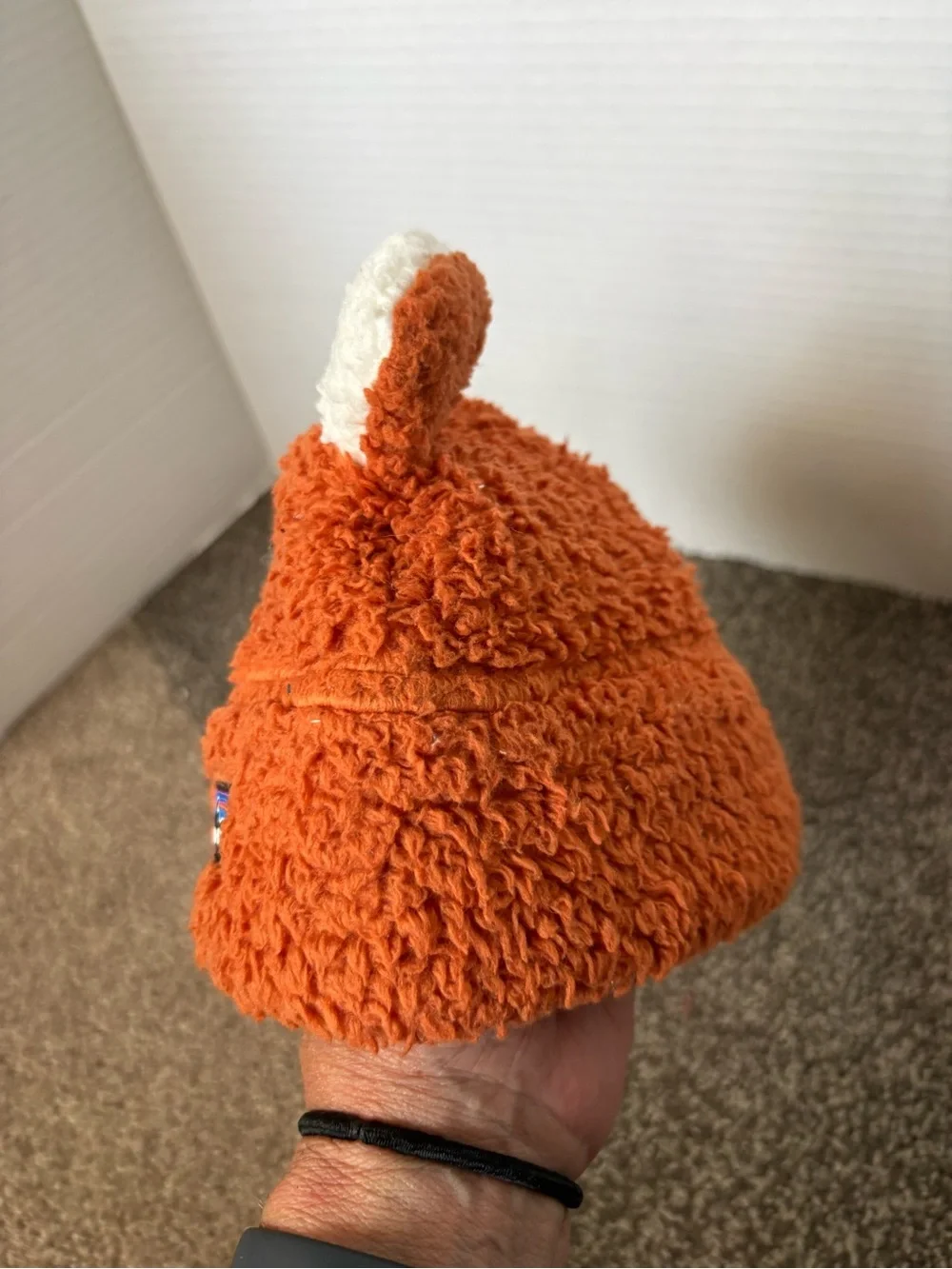 Patagonia Baby Furry Friends Hat with Baby Bear Ear Fleece Hat Pumpkin Orange